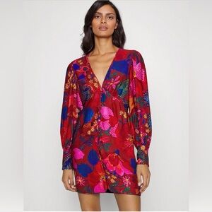 NWT Farm Rio Snake Garden Red Floral Mini Dress M
